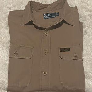 Polo Ralph Lauren tan cargo dress shirt